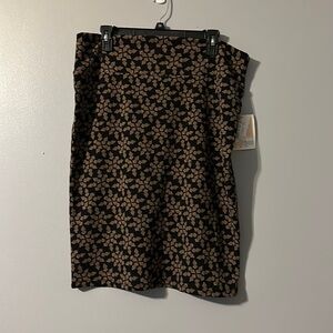 LuLaRoe 2X Black & Brown Mini Skirt NWT